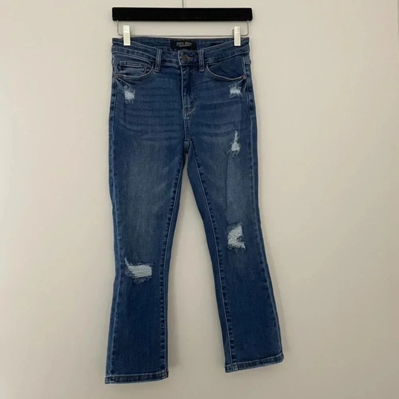 Judy Blue Mid Rise Distressed Capri Fit Jeans Size 5/27 - Picture 1 of 6